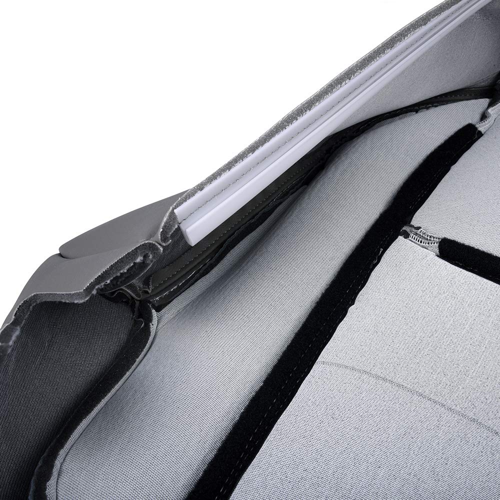 G-PLUS Pewter Gray Leather Seat Cover Compatible with Chevy Tahoe Suburban Silverado/GMC Yukon Sierra 2003 2004 2005 2006 Replacement Front Driver Passenger Top Bottom 4 PCS