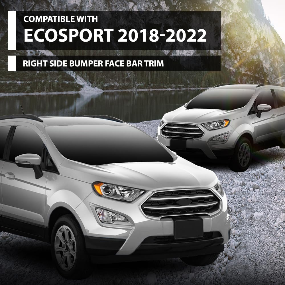 G-PLUS Front Right Bumper Molding Fascia Panel, Compatible with Ford EcoSport 2018-2022, Passenger Side, GN1Z8419BC, FO1033109
