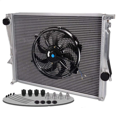 Aluminum Racing Radiator Replacement For BMW Z3 M COUPE/ROADSTER E36 3.2L L6 1998 1999 2000 2001 2002 +14" Radiator Cooling Fan