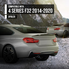 G-PLUS Rear Trunk Spoiler Wing for BMW 4 Series F32 Coupe 2014-2020 Gloss Black Front View