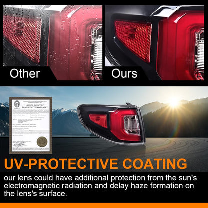 G-PLUS LED Rear Left Tail Light Assembly Compatible with GMC Acadia 2013-2016, Fit GMC Acadia Limited 2017, Left Driver Side Rear Brake Lamp, Clear Lens Red/Black Housing