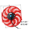 2 Row Core 42mm Aluminum Racing Radiator Replacement For Honda EG EK Civic/Del Sol Integra B16A B16B B18C 1992-2000 +12" Red Radiator Cooling Fan