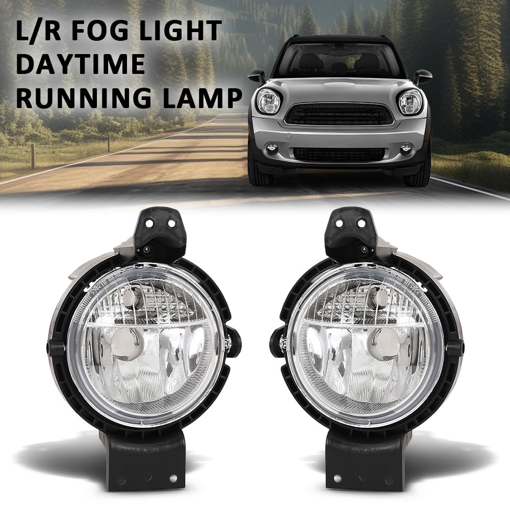 G-PLUS 2pcs Fog Lights Daytime Running Lamps, Compatible with Mini Cooper Countryman R60 2010-2016, LH Driver or RH Right Side, 63179802163