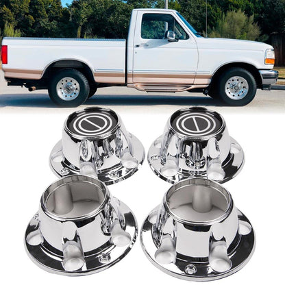 G-PLUS Chrome Wheel Hub Center Caps with 12 mounting Screws, Compatible with Ford F150 Truck/Bronco 1980-1996, Fit Ford Van 1992-1996 4x4 Front 4WD Wheel Drive