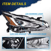 G-PLUS LED DRL Headlights, Compatible with 2016 2017 2018 Nissan Altima Right Bumper Headlamp, Clear Lens Black Housing Amber Reflector Bumper Headlamps