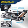 G-PLUS Projector Headlights,Fit 2019 2020 Nissan Altima 4-Door Sedan S SL SV SR ONE,(ONLY For Factory Halogen Headlights),Automotive Headlamps Chrome Housing,Driver Side(Left),faros delanteros