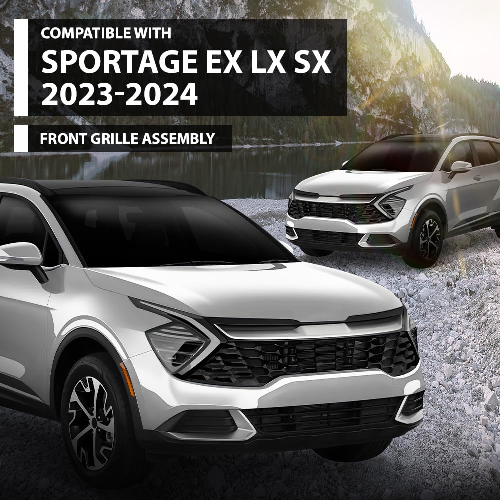 G-PLUS Front Bumper Grille Grlll, Compatible with Kia Sportage EX LX SX Prestige 2023-2024, 86350-DW020, 86350DW020