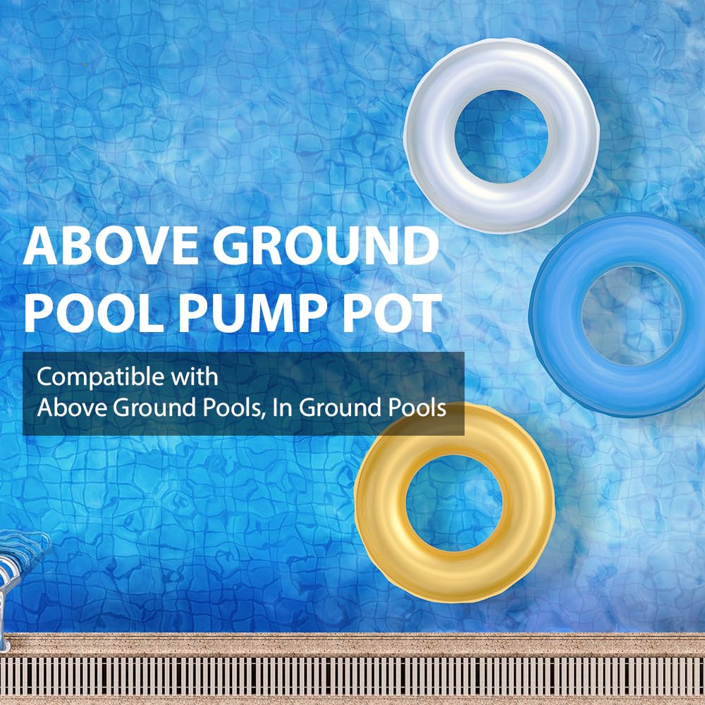 G-PLUS Pool Pump Pot Compatible with the Pentair, Pac Fab, Sta-Rite Dynamo Above Ground Swimming Pool Pump Strainer Black