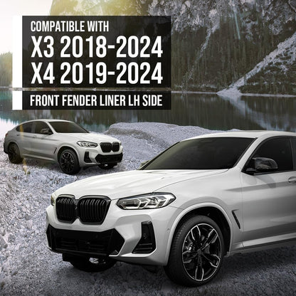 G-PLUS Front Fender Liner Compatible with BMW X4 (submodel: M40i, xDrive30i) / X3 sDrive30i 2019-2024 Fit BMW X3 (submodel: M40i, xDrive30i) 2018-2024 51717445681, BM1248159 Black