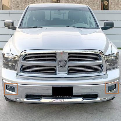 G-PLUS Front Bumper Fog Light Compatible with Dodge Ram 1500 2500 3500 2011-2012/Fit Dodge Ram 2500 3500 2010/Fit Dodge Ram 1500 2009-2010 Smoke Lens 55372734AB 55372735AB