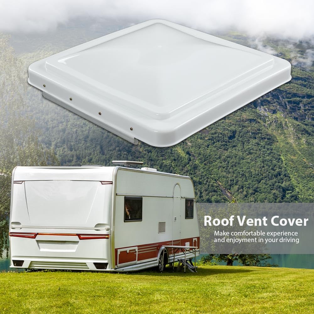 G-PLUS 3pcs 14" x 14" White Roof Vent Cover Compatible With Ventline RV Prior to 2008 and Elixir RV Starting 1994 - Camper Trailer