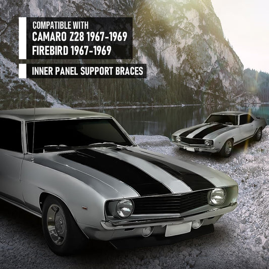 G-PLUS Inner Rocker Panel Support Braces Compatible with Chevy Camaro Pontiac Firebird 1967-1969 Silver