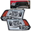 G-PLUS LED DRL Headlights Fit Dodge Ram 1500 2500 3500 2009-2012(New Body), Not Fit One Hole, Smoky Lens Chrome Housing Amber Reflector, Headlamps, faros delanteros Assembly
