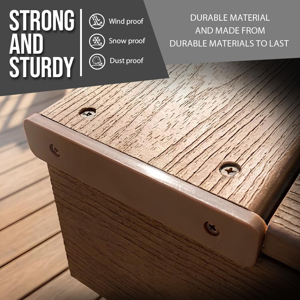 G-PLUS Composite Decking Boards End Cap 5.5”Fit TREX Composite Decking Boards End Cap 5.5" 4 pcs in One Package Plastic Brown
