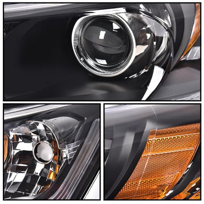 G-PLUS One Left Driver Side Headlight Compatible with Honda Accord 2013 2014 2015 Headlamp Halogen Clear Lens Black Housing Amber ReflectorBumper Headlamps,faros delanteros