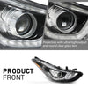 G-PLUS LED Projector DRL Headlights Fit Hyundai Elantra 2014 2015 2016 Left & Right Headlamps Assembly, Clear Lens Black Housing Amber Reflector, faros delanteros