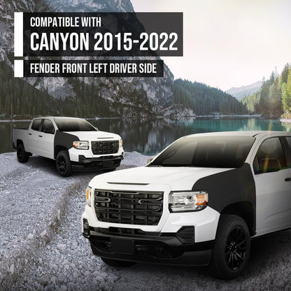 G-PLUS Fender Primed Steel Front Left Driver Side Compatible with GMC Canyon 2015 2016 2017 20108 2019 2020 2021 2022 GM1240405, 23354492 Black