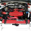 High Performance Radiator Shroud & Pulley Belt Cover Combo Compatible With 2008-2012 Subaru WRX & STi Red