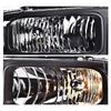 G-PLUS Headlights Assembly Compatible with Ford F250 F350 F450 F550 Super Duty 1999-2004, Fit Ford Excursion 2000-2004 Left & Right Headlamps Assembly, Clear Lens Black Housing Clear Reflector