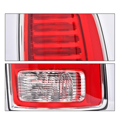 G-PLUS LED Rear Right Tail Lights Assembly w/Bulbs Fit Dodge Ram 1500 2013-2018, Fit Dodge Ram 2500 3500 2014-2018, Right Passenger Rear Brake Lamp, Clear/Red Lens, 68093078AC, CH2801203