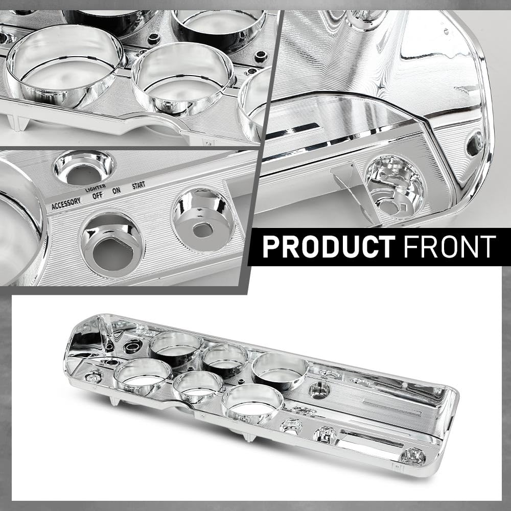 G-PLUS Dash Bezel Compatible with 1965 Chevy Chevelle El Camino without A/C Silver