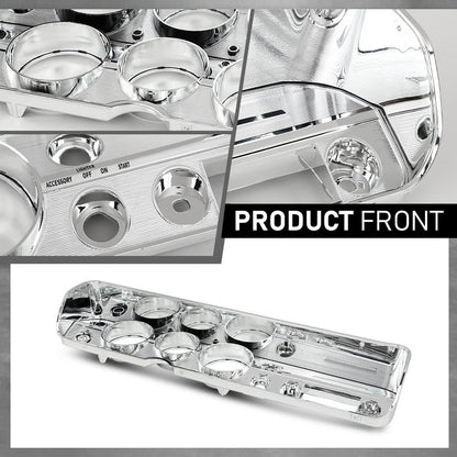 G-PLUS Dash Bezel Compatible with 1965 Chevy Chevelle El Camino without A/C Silver