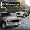 G-PLUS LED Headlights Assembly w/Bulbs Fit GMC C1500 K1500 Yukon 1994-1999, Fit GMC C2500 C3500 K2500 K3500 1994-2000, Left & Right Headlamps Assembly, Smoky Lens Black Housing Amber Reflector