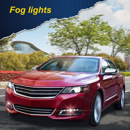 G-PLUS LED Fog Light Compatible With 14-20 Chevy Impala,Clear Lens Daytime Running Light DRL w/Wiring Switch,A Pair