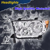 G-PLUS Headlights, Compatible with 2007-2013 Toyota Tundra /2008-2017 Sequoia,Clear Lens Chrome Housing Amber Reflector,faros delanteros