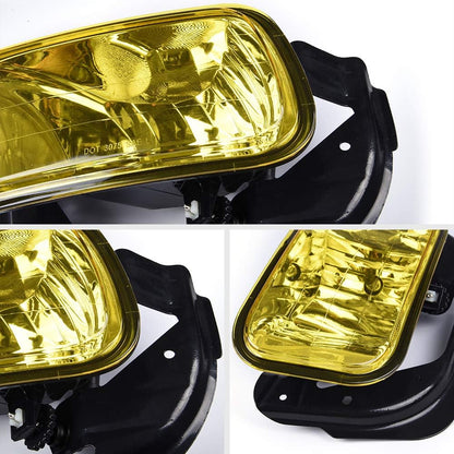 G-PLUS Front Bumper Fog Lights Assembly Compatible With Dodge RAM 1500 2009 2010 2011 2012 Yellow Lens Driving Fog Lamps w/Bracket + H10 12V 42W Halogen Bulbs