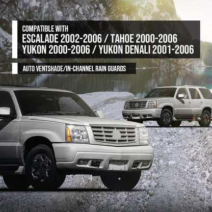 G-PLUS in-Channel Auto Vent Window Visors 4pcs Compatible with Chevy Tahoe/GMC Yukon 2000-2006 Smoky