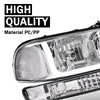 G-PLUS LED Headlights Assembly Fit GMC Sierra 1500HD 2500HD 3500 1999-2007/Fit GMC Yukon XL 1500 2500 1999-2006,Headlamps Clear Lens Chrome Housing Clear Reflector,faros delanteros