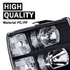 G-PLUS Headlights Compatible with Chevy Silverado 1500 2007-2013/Fit Silverado 2500 3500 & HD 2007-2014 Bumper Headlamps Clear Lens Black Housing Clear Reflector,faros delanteros