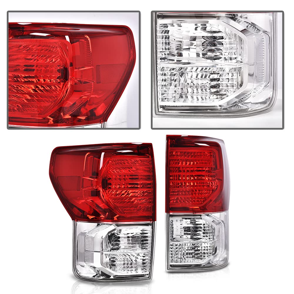 G-PLUS Tail Lights Assembly Compatible with Toyota Tundra 2007-2013,Rear Brake Tail Lamps w/Wiring Harness,Driver Left & Passenger Right Luces Traseras, Faros Traseros, Luces Traseras