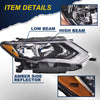 G-PLUS Headlights Assembly, Compatible with 2017 2018 2019 Nissan Rogue Right Bumper Headlamp, Clear Lens Chrome Housing Amber Reflector Bumper Headlamps