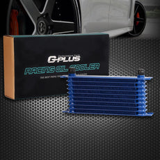 G-PLUS 10 Row Oil Cooler for Universal AN10-10AN Aluminum Blue