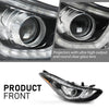 G-PLUS LED Projector DRL Headlights Left & Right Fit Hyundai Elantra 2014 2015 2016 Headlamps Assembly, Clear Lens Black Housing Amber Reflector, faros delanteros