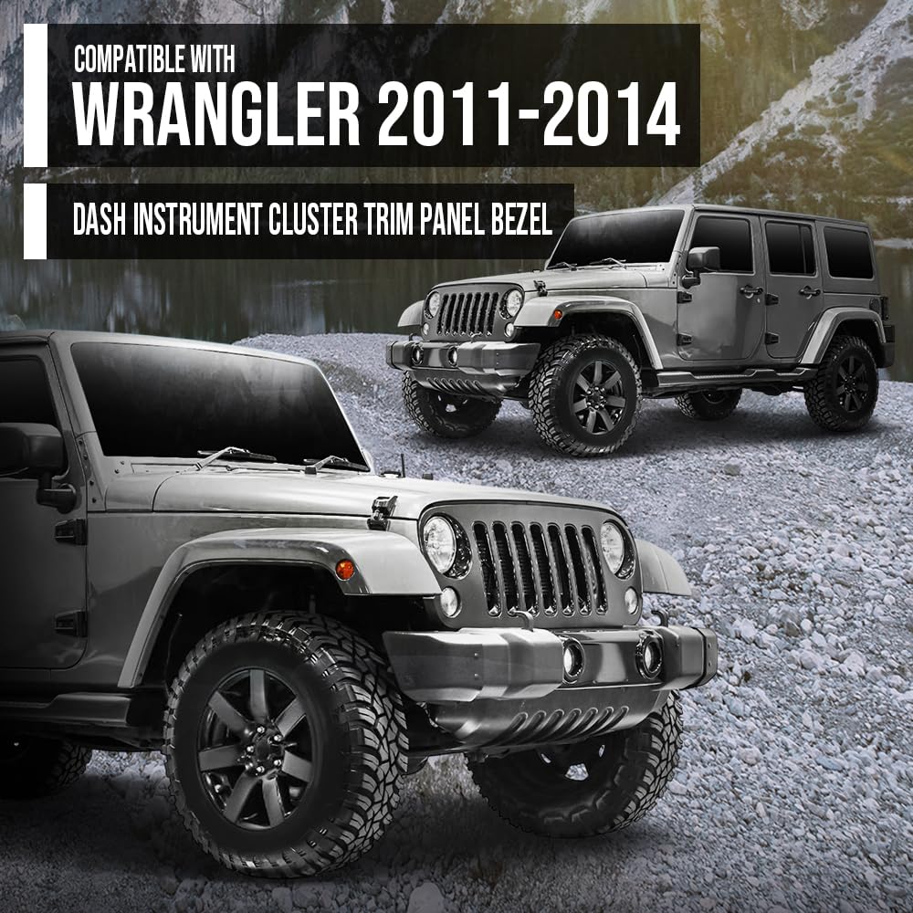 G-PLUS Dash Instrument Cluster Trim Panel Bezel Compatible With Jeep Wrangler 2011-2014