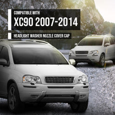 G-PLUS Headlight Washer Cover for Volvo XC90 2007-2014 Glossy Black Pair Front View