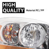G-PLUS Headlights Assembly w/Bulbs Light Bar Right Passenger Side Compatible with Dodge Ram 1500 2006-2008/Fit Dodge Ram 2500 3500 2006-2009 Clear Lens Chrome Housing Amber Reflector 55077794AB