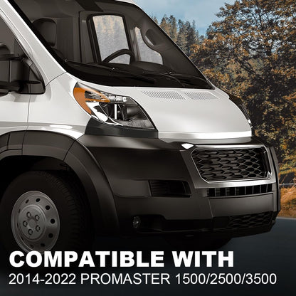 G-PLUS Headlight Fillers Driving Head Light Lamp Molding Set Compatible with Ram ProMaster 1500/2500 /3500 Base 2014-2022 1ZT59ZZZAA 1ZT60ZZZAA CH1089103 CH1088103