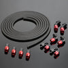 G-PLUS Stainless Steel Oil/Fuel Hose & Fitting Hose End Adaptor Kit,Transmission Gas Oil Fuel Line Fittings Kit 5 Meter Universal Replacement (10AN, Black)