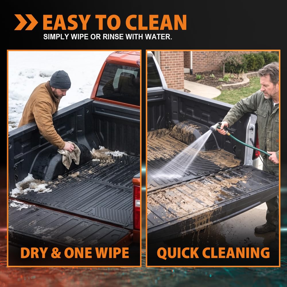 G-PLUS TPE Floor Mats Fit Chevy Silverado 2019-2026 3rd Row Truck Accessories Cargo Liners All Weather Protection 2PCS Black Alfombras para Carro