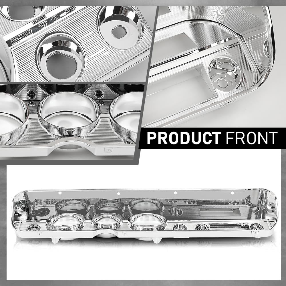 G-PLUS Dash Bezel Compatible with 1965 Chevy Chevelle El Camino with A/C Silver