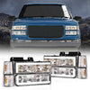 G-PLUS LED Halogen Headlights Assembly Fit GMC C1500 K1500 Yukon 94-99/Fit GMC C2500 C3500 K2500 K3500 Suburban 94-00 Driver & Passenger Side Bumper Lamp Headlamps,faros delanteros