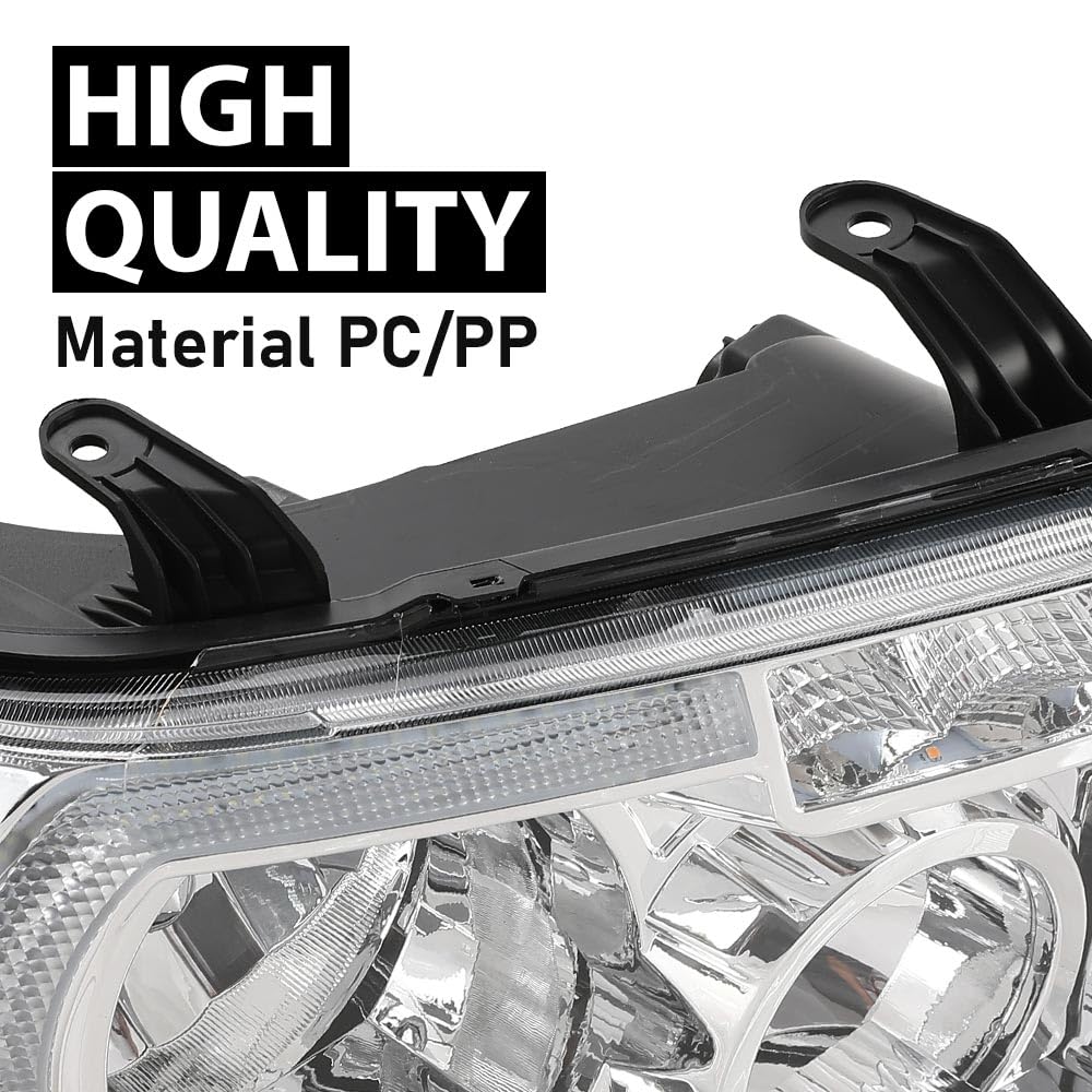 G-PLUS LED Headlights Halogen Headlamps Compatible with Toyota Tundra 2007-2013,Fit Toyota Sequoia 2008-2017 Clear Lens Chrome Housing Amber Reflector,faros delanteros
