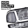 G-PLUS LED DRL Headlights Assembly, Compatible with 1999-2007 GMC Sierra 1500/2001-2007 GMC Sierra 1500 HD Bumper Headlamps, Smoky Lens Chrome Housing Clear Reflector,faros delanteros