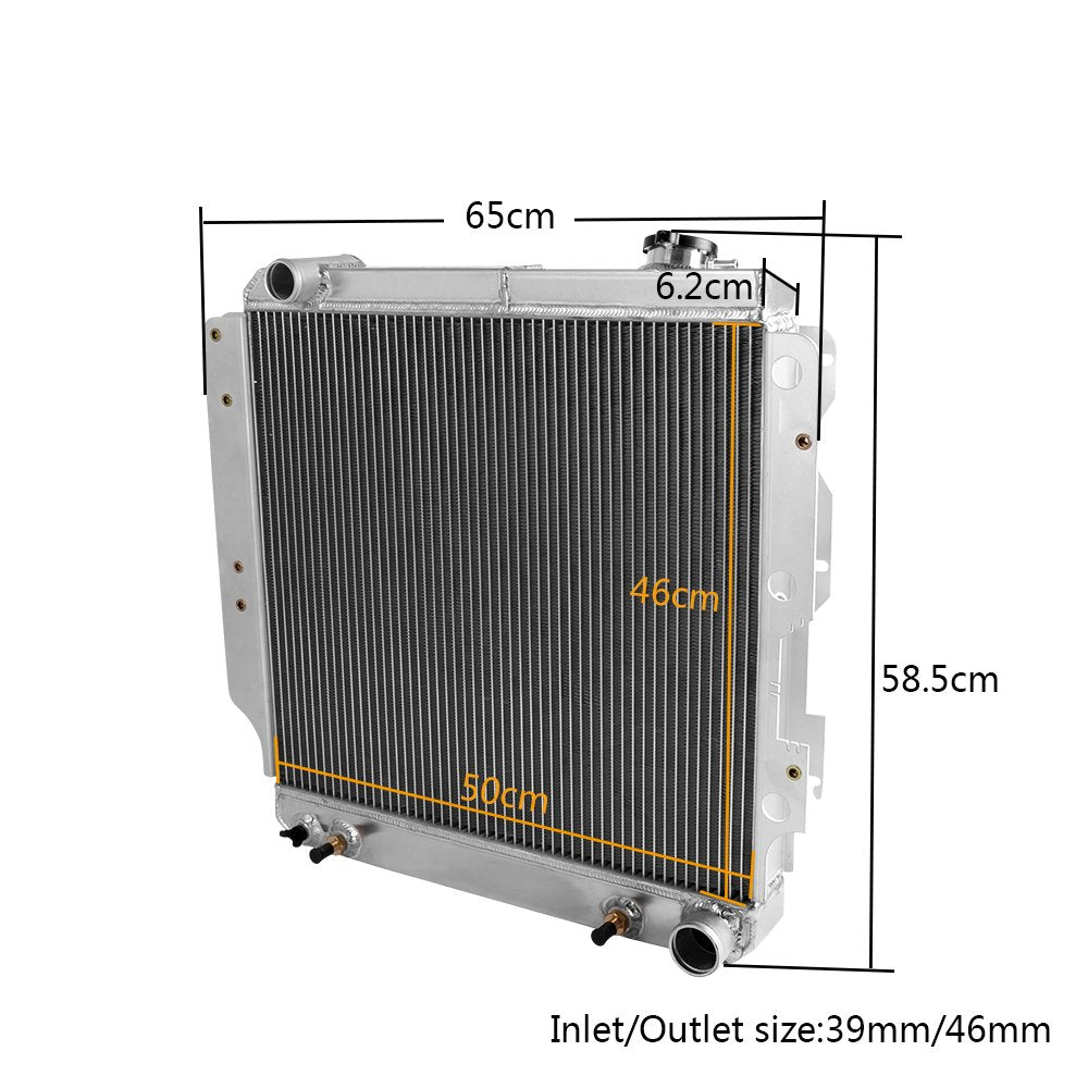3 Row Core Full Aluminum Racing Radiator Replacement For Jeep Wrangler TJ YJ GM For Chevy V8 Conversion 1987-2006 1988 1989 1992 1993 1996 1997 1998 2002
