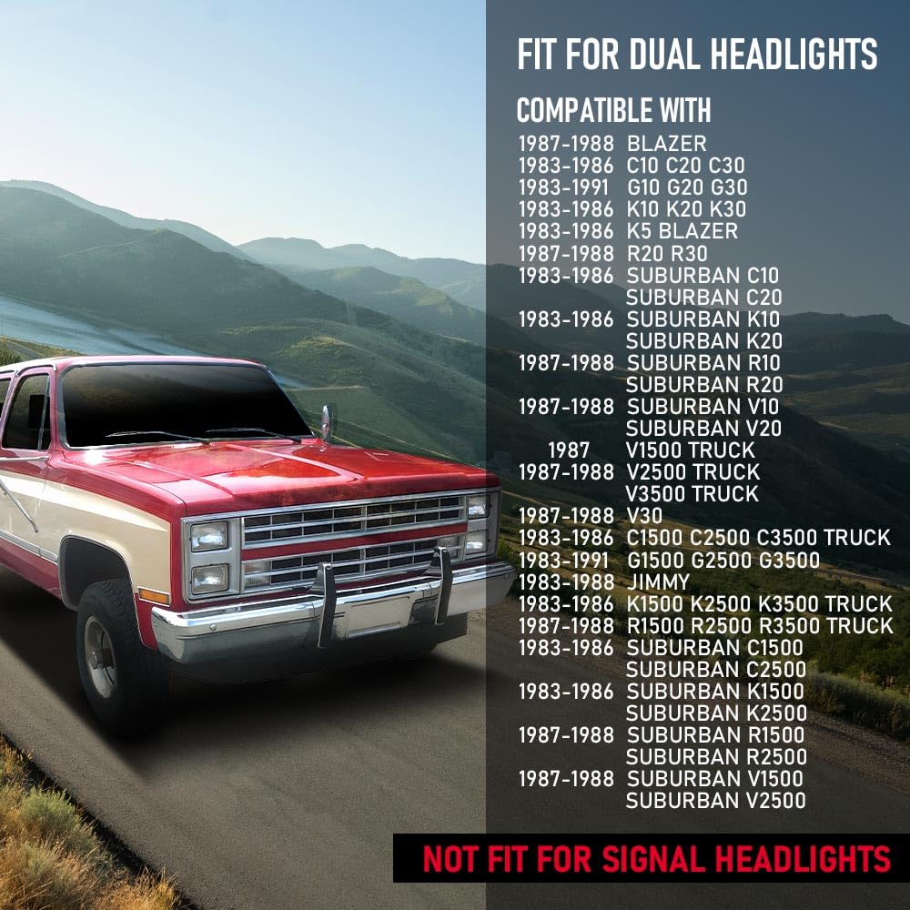 G-PLUS Turn Signal Light Side Corner Marker Lamp Left and Right Side Compatible with Chevy Blazer 1987-1988/Fit 1983-1986 GMC C1500 C2500 C3500 1983-1986/Fit GMC Jimmy 1983-1988 GM2520110 GM2521110
