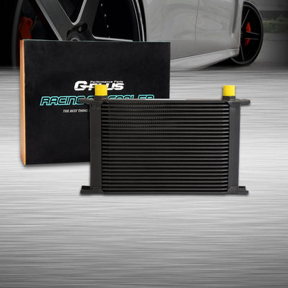 G-PLUS 25 Row AN-10 AN10 Universal Aluminum Racing Engine Transmission Oil Cooler Black